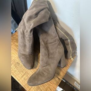 Womens GUESS Arla Over The Knee Heeled Dress Boots - Gray 9M